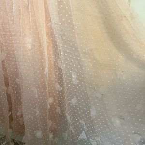 baby pink ball gown prom dress. sherri hill. about a size 4. swiss dot material